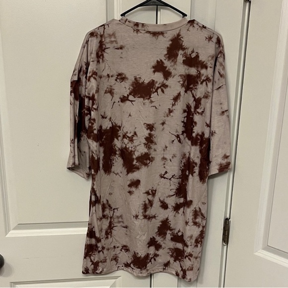SHEIN Beige and Brown Tie-Dye Mini Dress - Picture 7 of 7